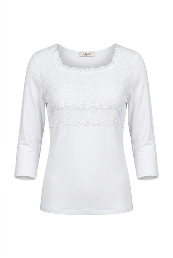 חולצה מחשוף תחרה ריבועי