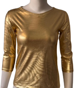 חולצת ליקרה בצבע זהב צהב